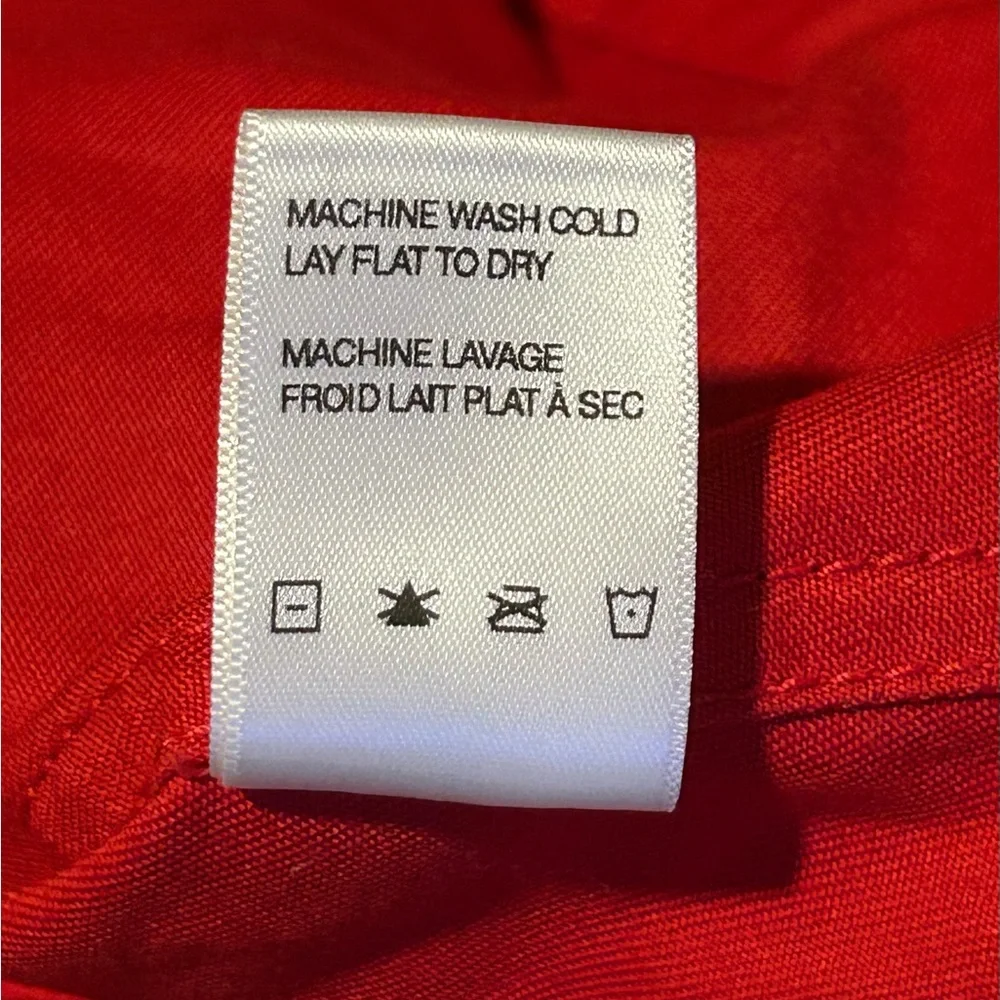 BLDWN‎ Vibrant Red Jean Jacket Denim Slightly Cropped - Picture 7 of 9
